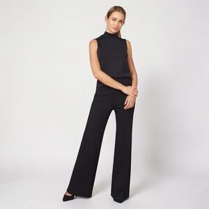 SPANX BLACK Ponte Perfect Pant Wide Leg Pants Size XL